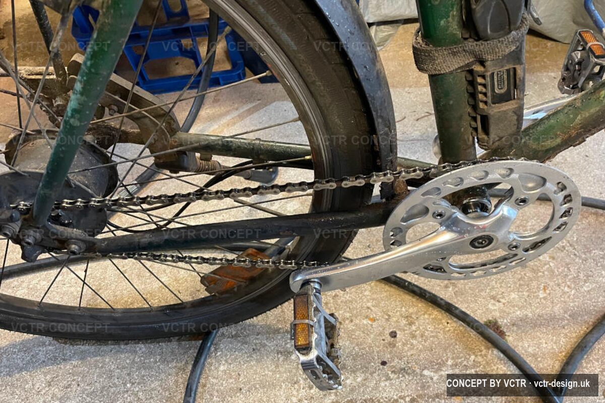 A bottom bracket repair on a touring bike