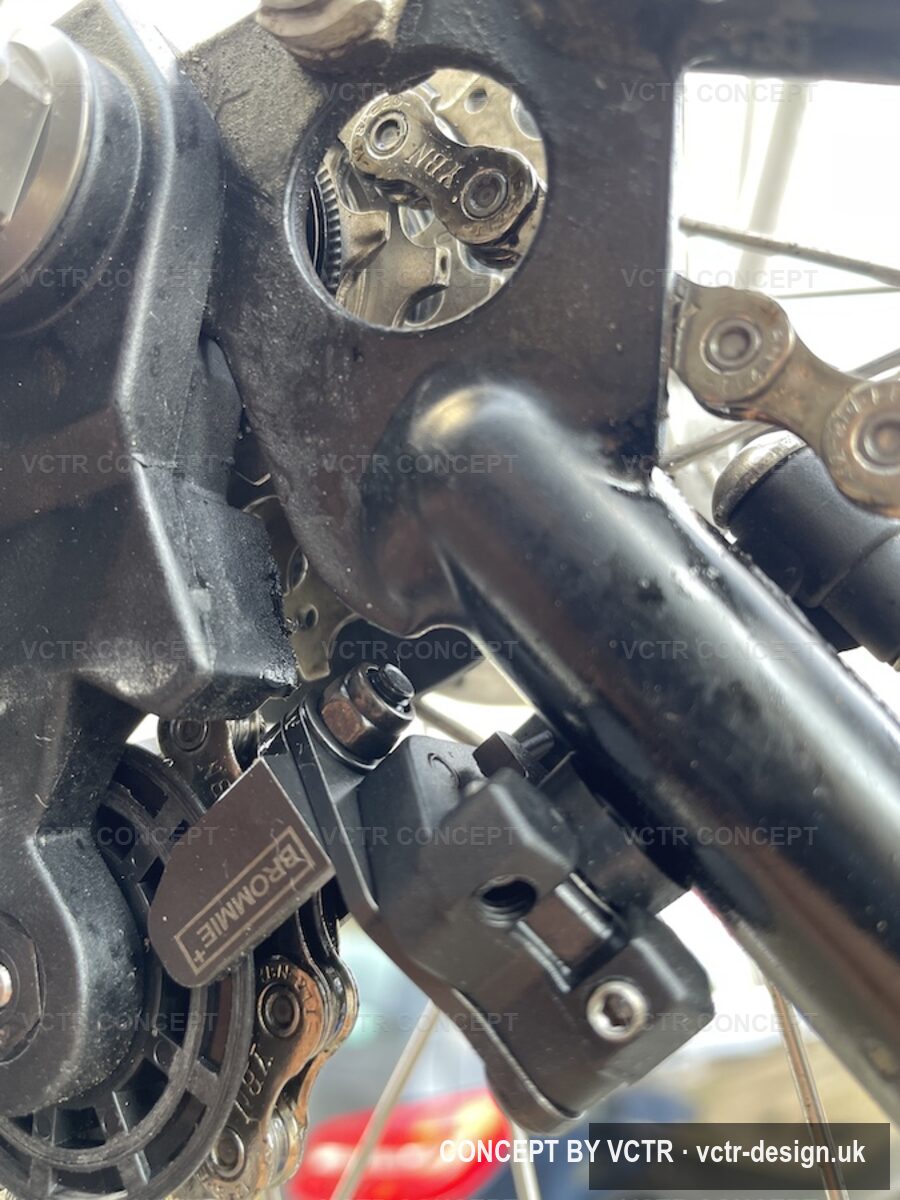 A Brompton twelve speed conversion on the bench