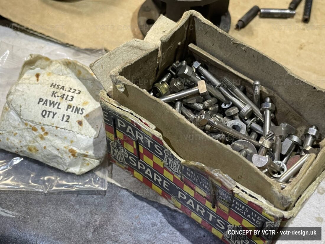 A box of small cycle components